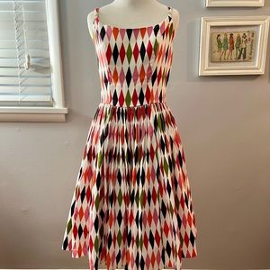 Vintage reproduction Pinup Couture harlequin dress, size L